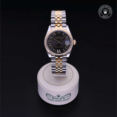 Rolex Certified Pre-owned Lady Datejust M278273-0018 front on black background