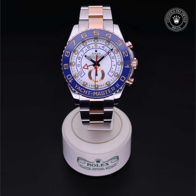Rolex Certified Pre-owned Yacht-Master M116681-0001 front on black background