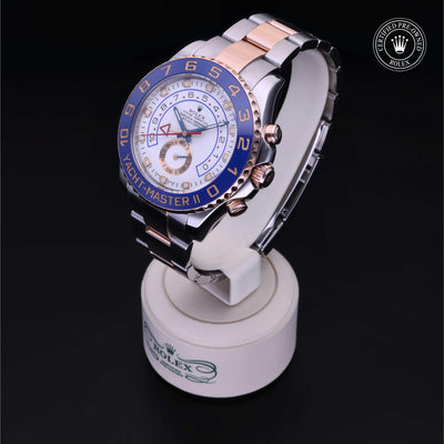 Rolex Certified Pre-owned Yacht-Master M116681-0001 front on black background