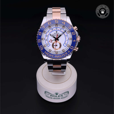 Rolex Certified Pre-owned Yacht-Master M116681-0001 front on black background