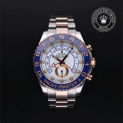 Rolex Certified Pre-owned Yacht-Master M116681-0001 front on black background