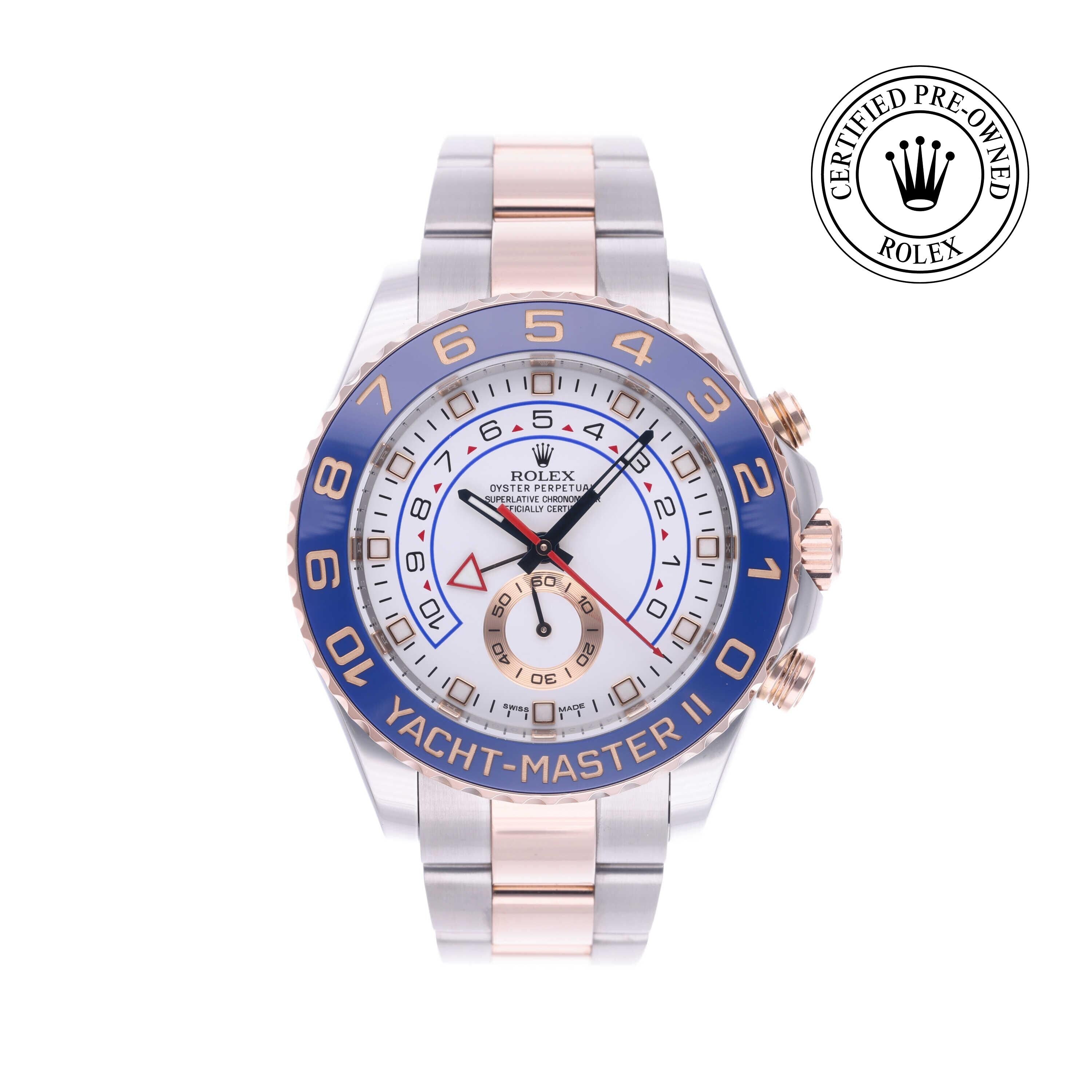 Rolex Certified Pre-owned Yacht-Master M116681-0001 front on white background
