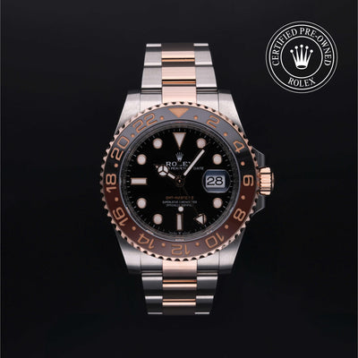 Rolex Certified Pre-owned GMT M126711CHNR-0002 front on black background