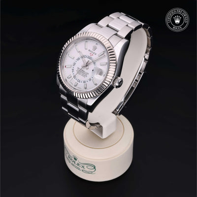 Rolex Certified Pre-owned Sky-Dweller M326934-0001 front on black background