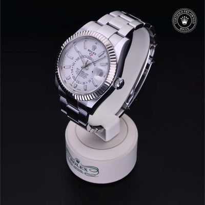 Rolex Certified Pre-owned Sky-Dweller M326934-0001 front on black background