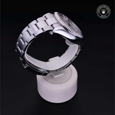 Rolex Certified Pre-owned Sky-Dweller M326934-0001 front on black background