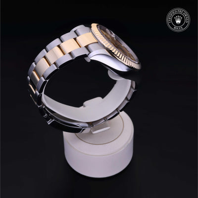 Rolex Certified Pre-owned Sky-Dweller M326933-0001 front on black background