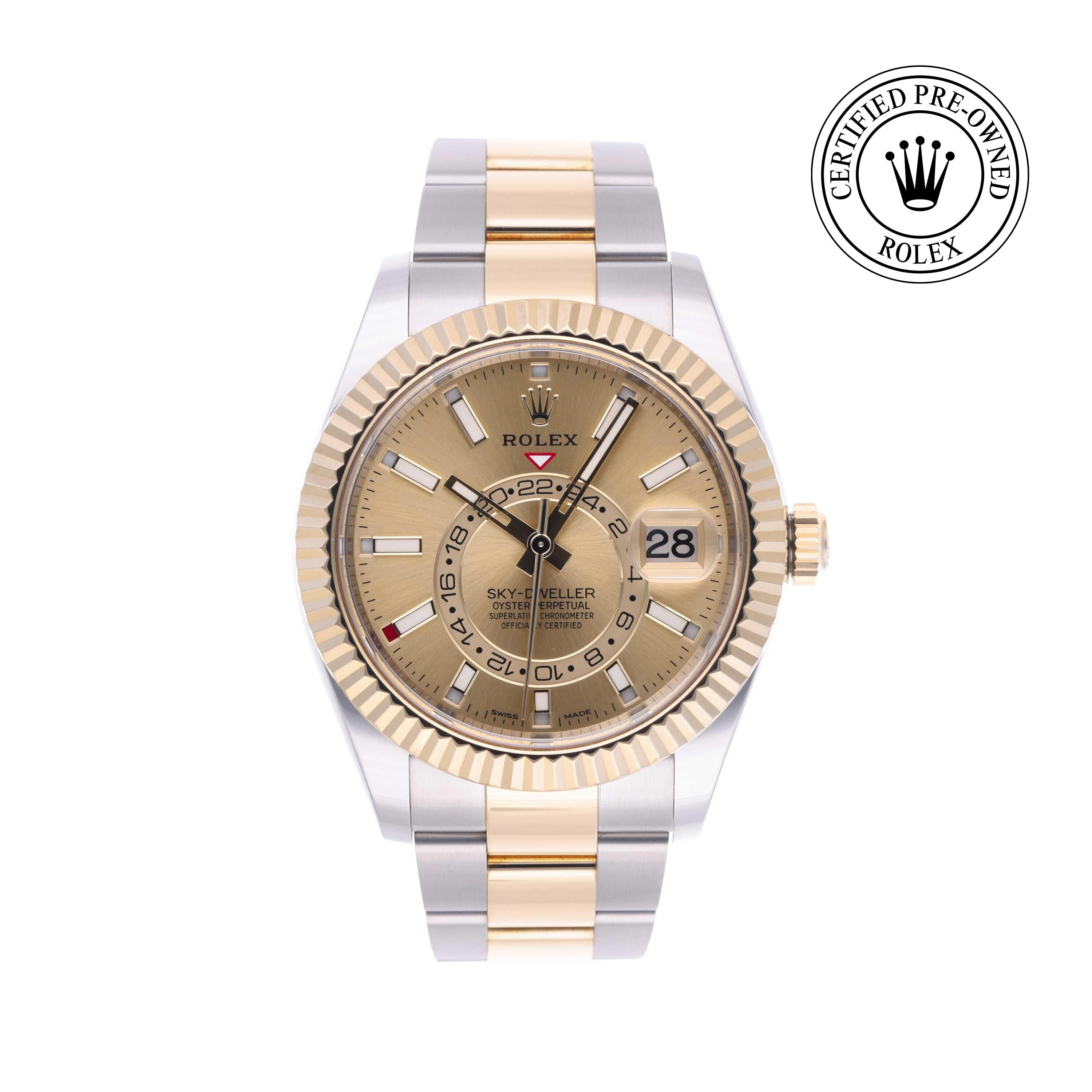 Rolex Certified Pre-owned Sky-Dweller M326933-0001 front on white background