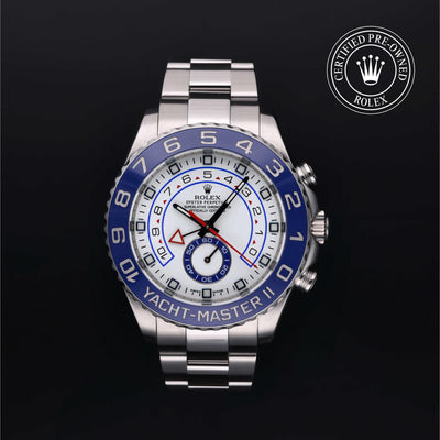Rolex Certified Pre-owned Yacht-Master M116680-0001 front on black background