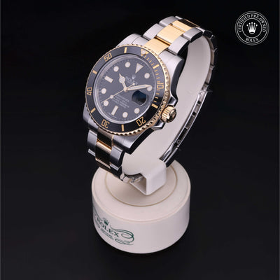 Rolex Certified Pre-owned Submariner M116613LN-0001 front on black background