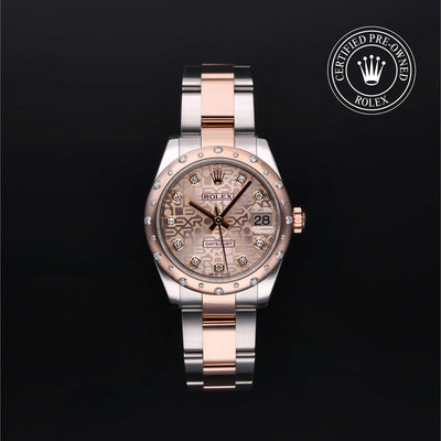 Rolex Certified Pre-owned Lady Datejust M178341-0010 front on black background