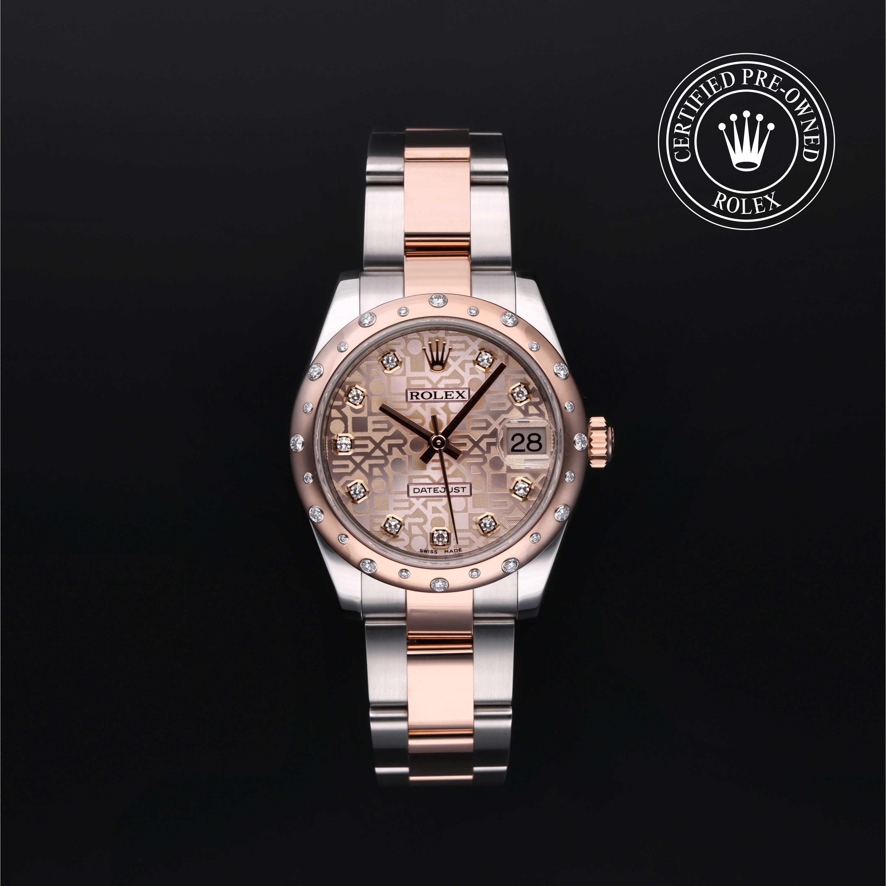 Rolex Certified Pre-owned Lady Datejust M178341-0010 front on black background