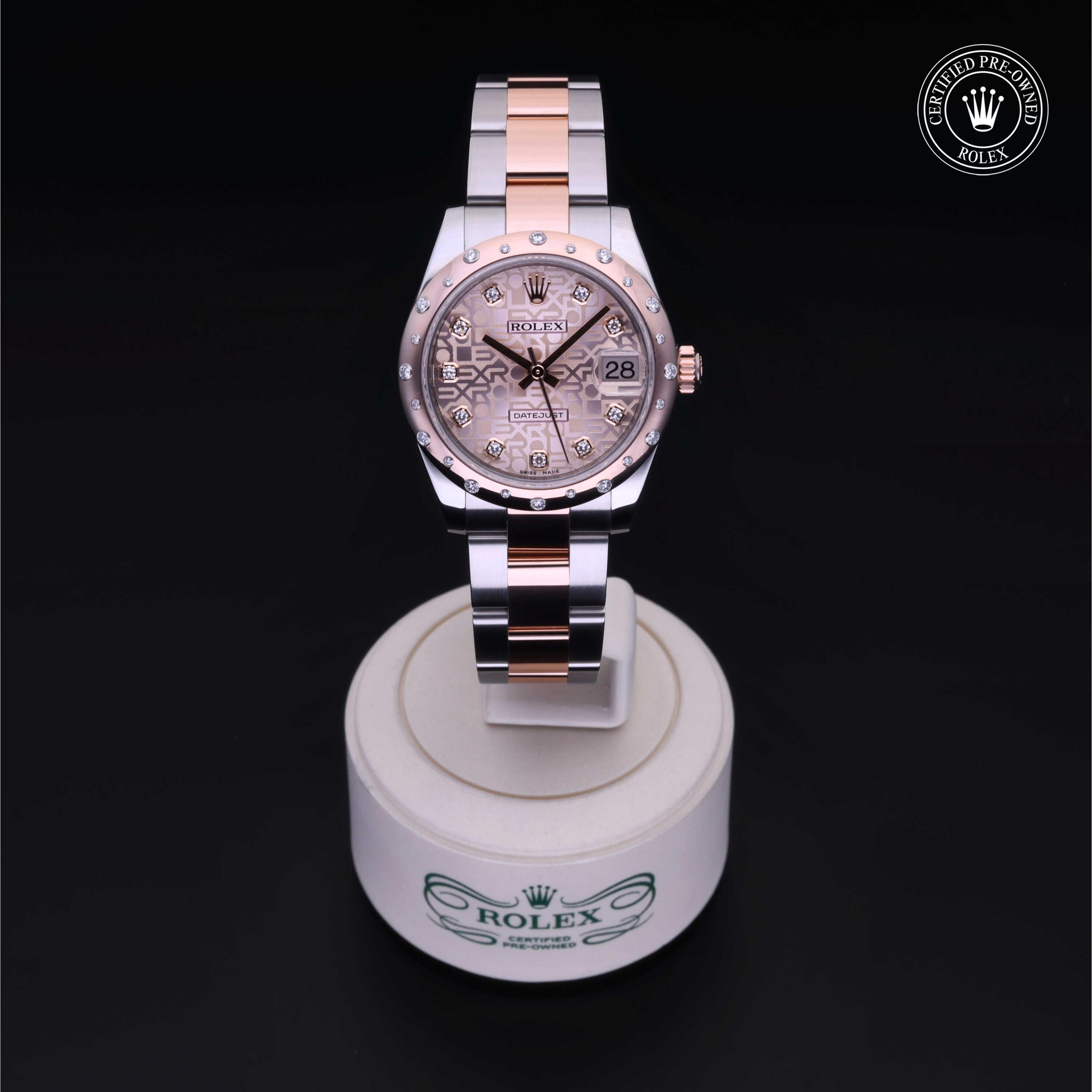 Rolex Certified Pre-owned Lady Datejust M178341-0010 front on black background