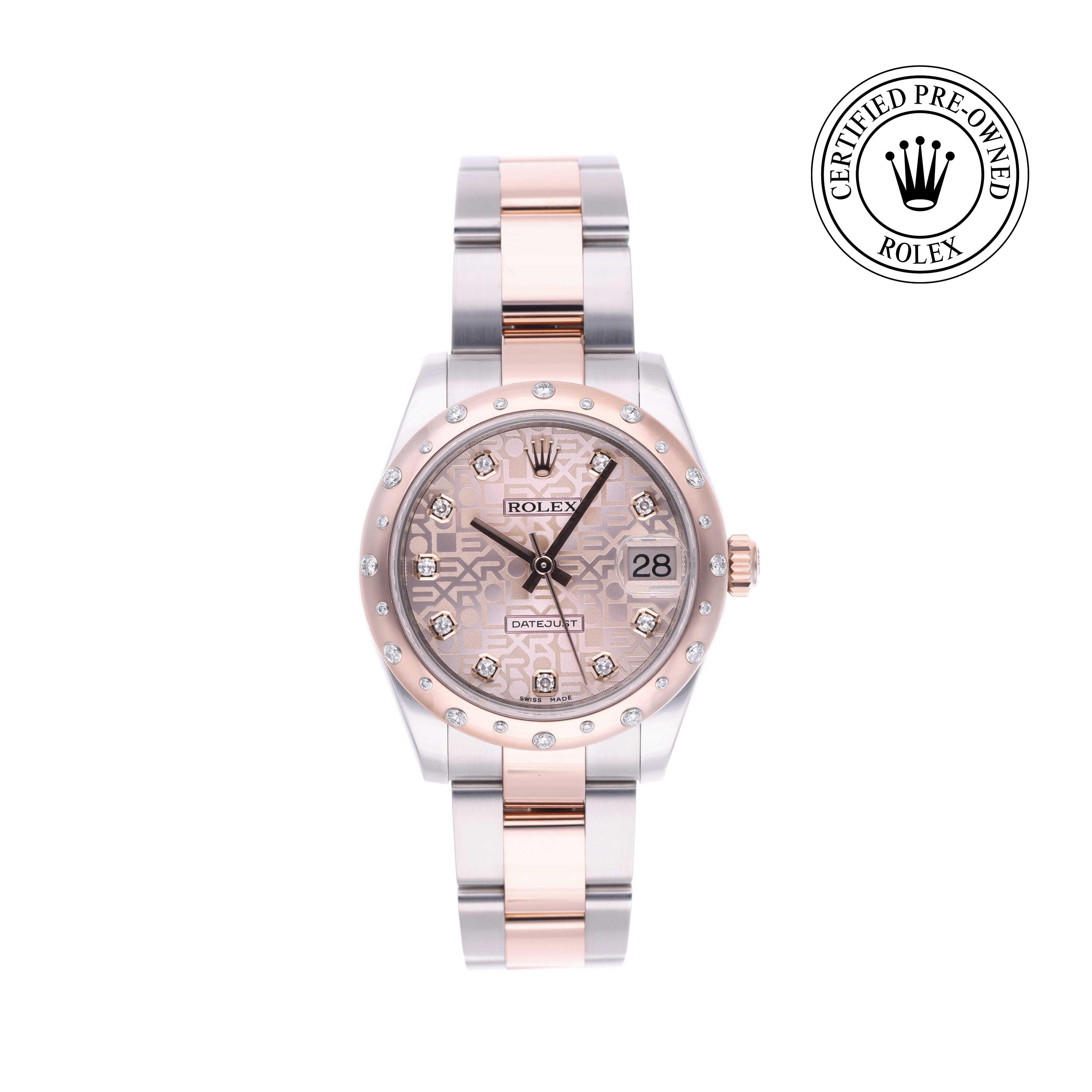 Rolex Certified Pre-owned Lady Datejust M178341-0010 front on white background