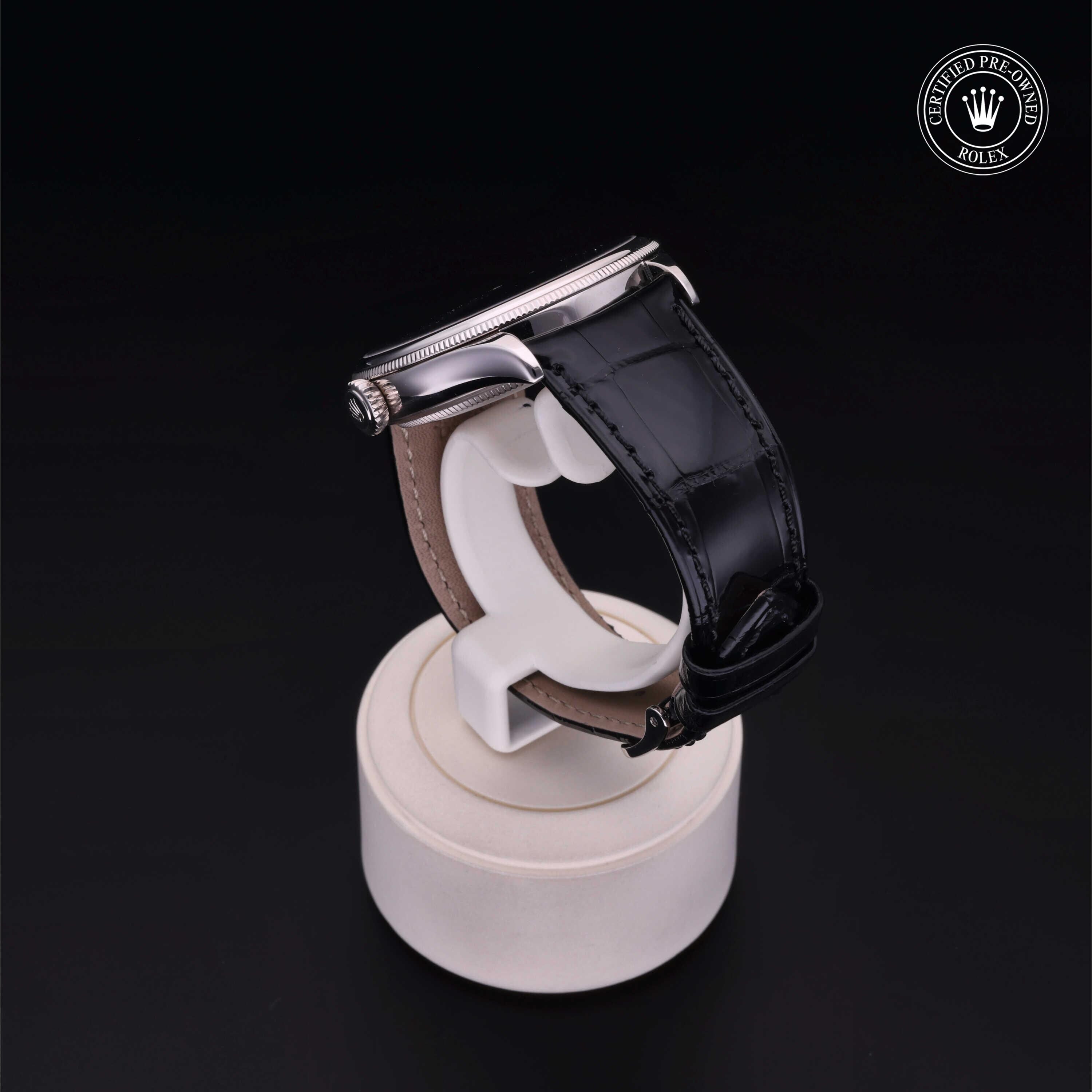 Rolex Certified Pre-owned Cellini M50509-0005 front on black background