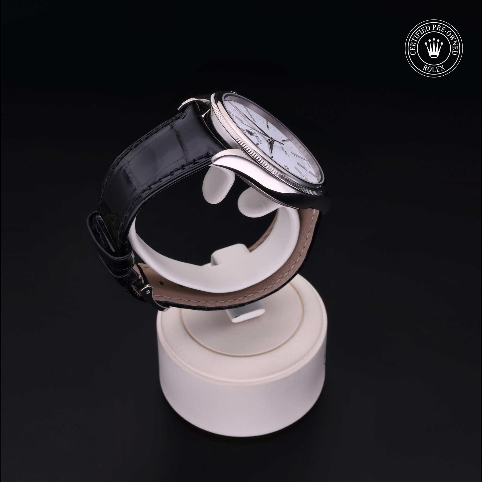Rolex Certified Pre-owned Cellini M50509-0005 front on black background
