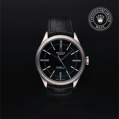 Rolex Certified Pre-owned Cellini M50509-0004 front on black background