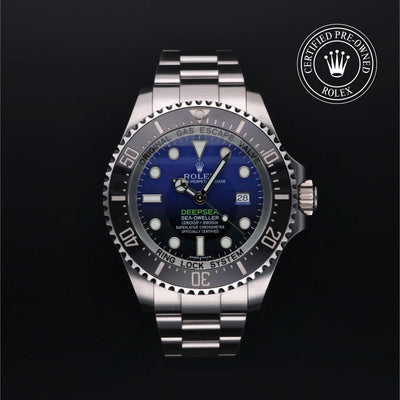 Rolex Certified Pre-owned Sea-Dweller M116660-0003 front on black background