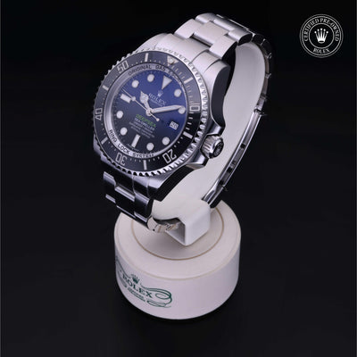Rolex Certified Pre-owned Sea-Dweller M116660-0003 front on black background