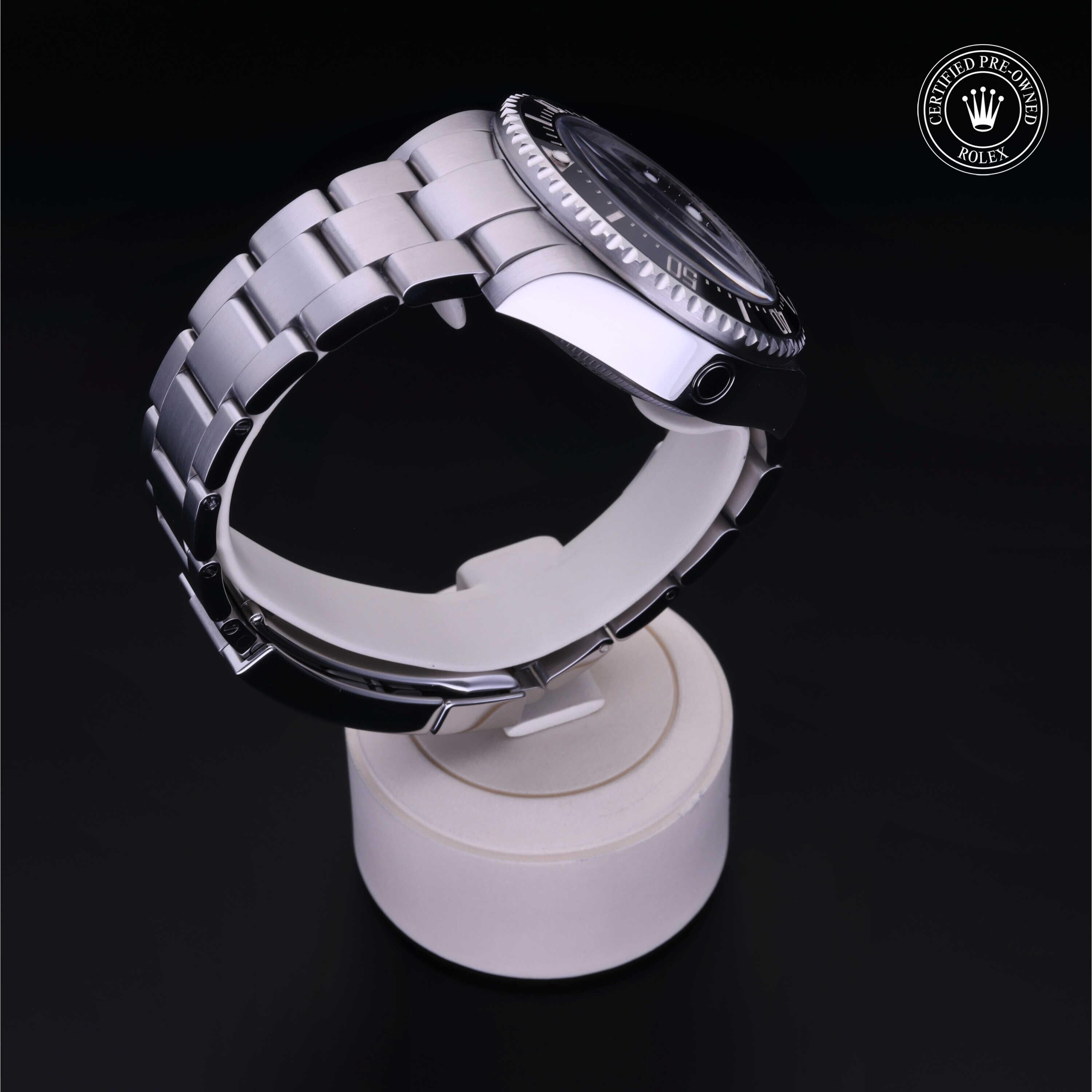 Rolex Certified Pre-owned Sea-Dweller M116660-0003 front on black background