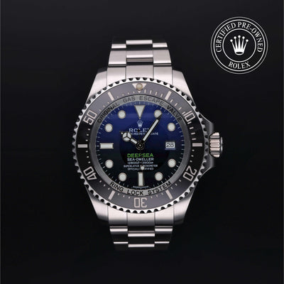 Rolex Certified Pre-owned Sea-Dweller M116660-0003 front on black background