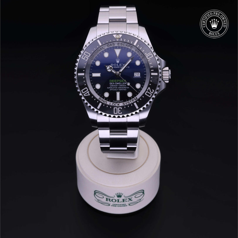 Rolex Certified Pre-owned Sea-Dweller M116660-0003 front on black background