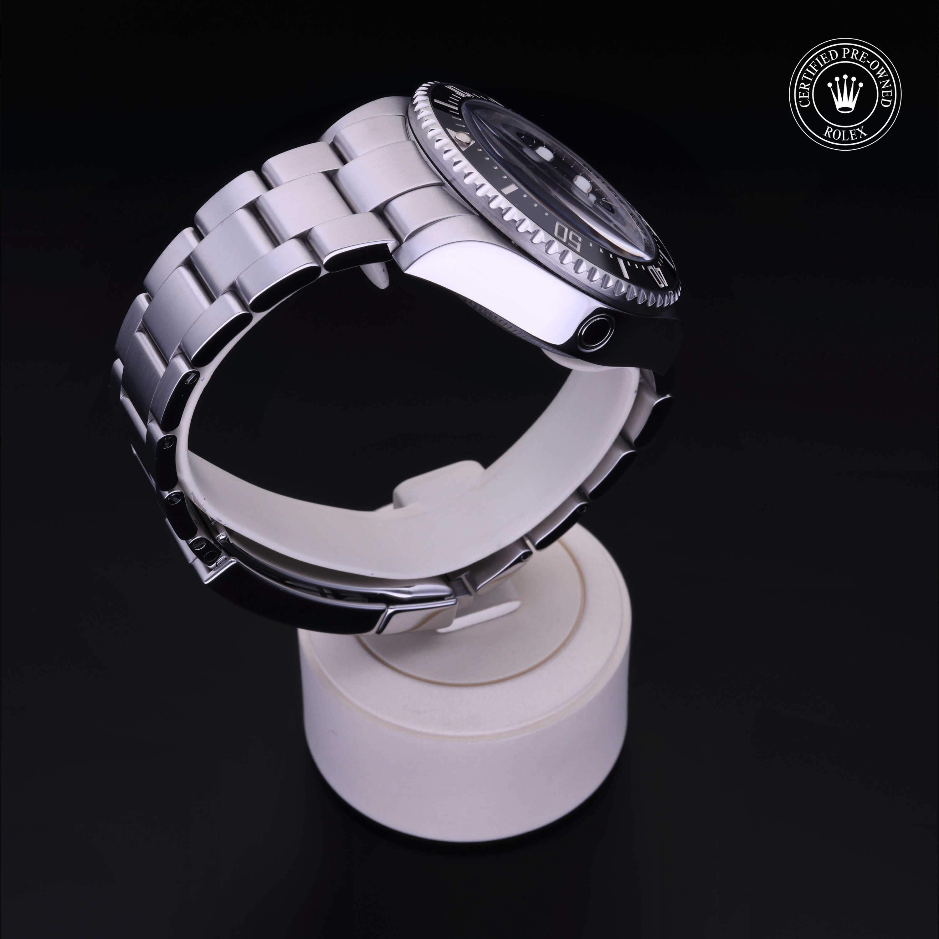 Rolex Certified Pre-owned Sea-Dweller M116660-0003 front on black background