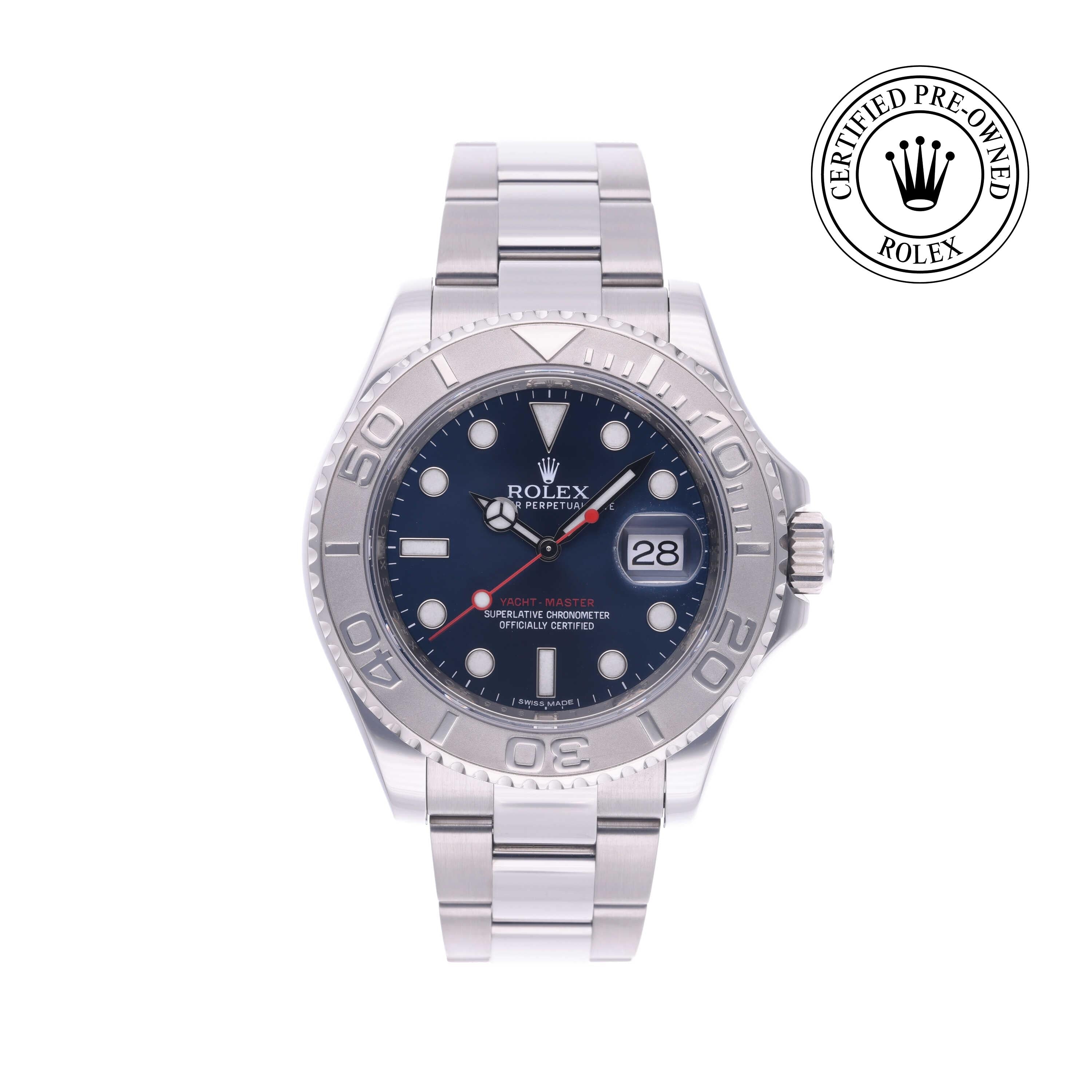 Rolex Certified Pre-owned Yacht-Master M116622-0001 front on white background
