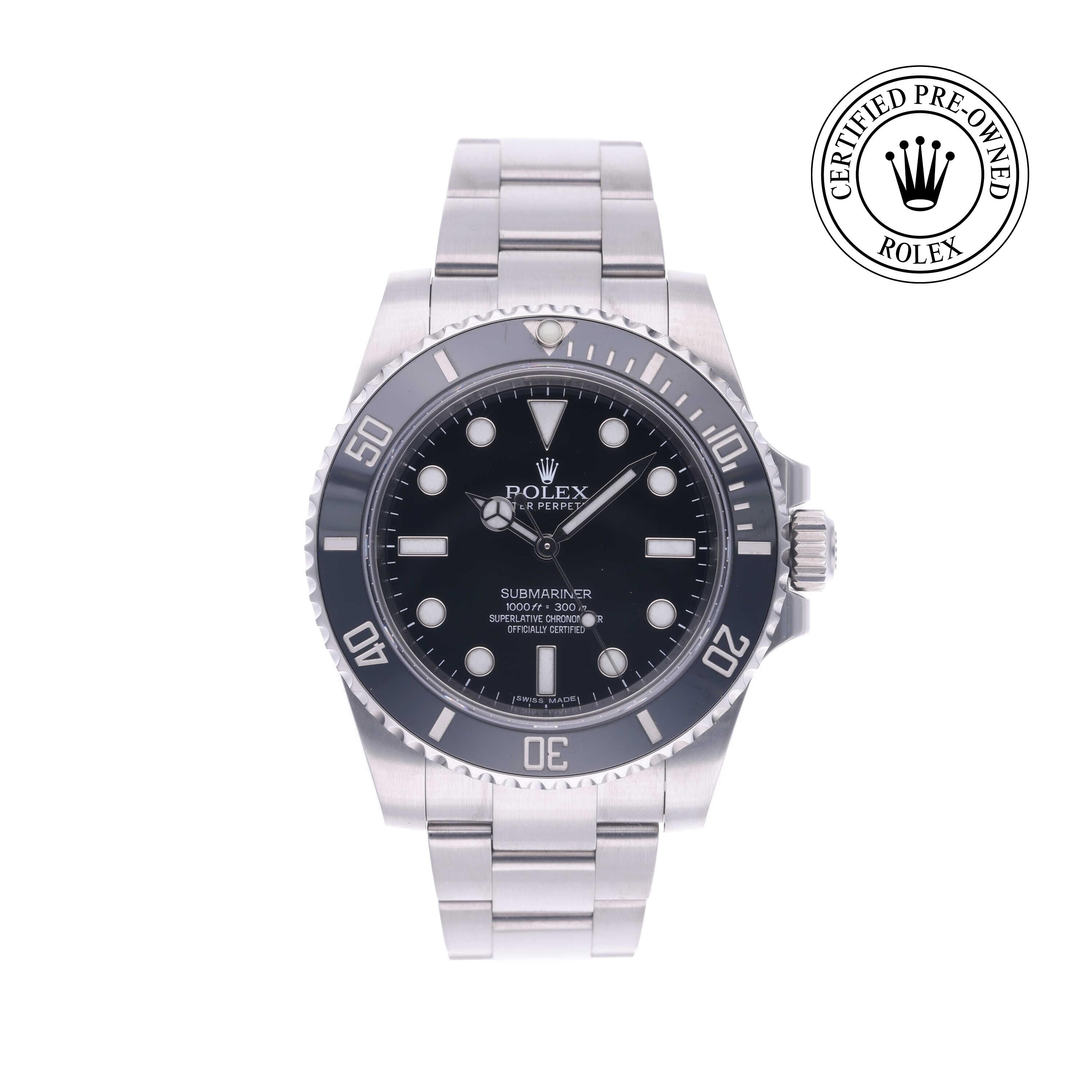 Rolex Certified Pre-owned Submariner M114060-0002 front on white background