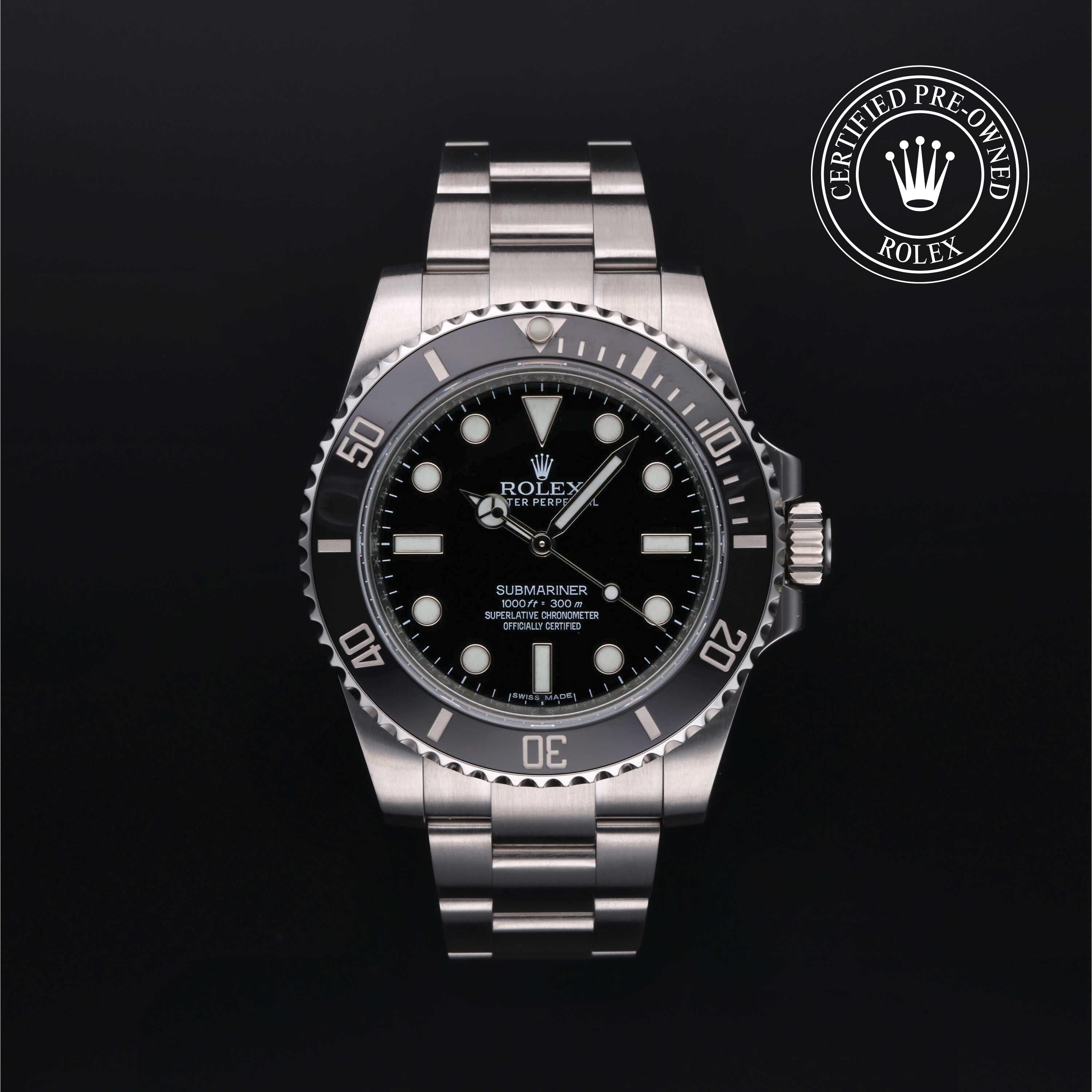 Rolex Certified Pre-owned Submariner M114060-0002 front on black background