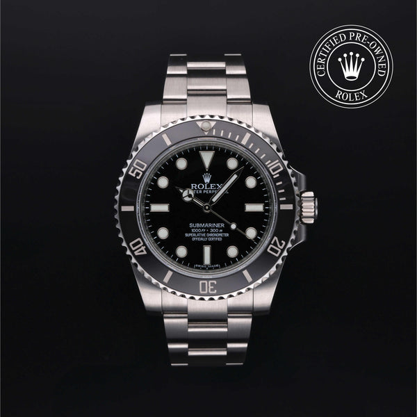 Rolex Certified Pre-owned Submariner M114060-0002 front on black background