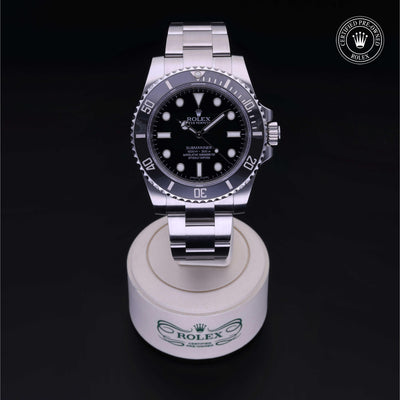 Rolex Certified Pre-owned Submariner M114060-0002 front on black background