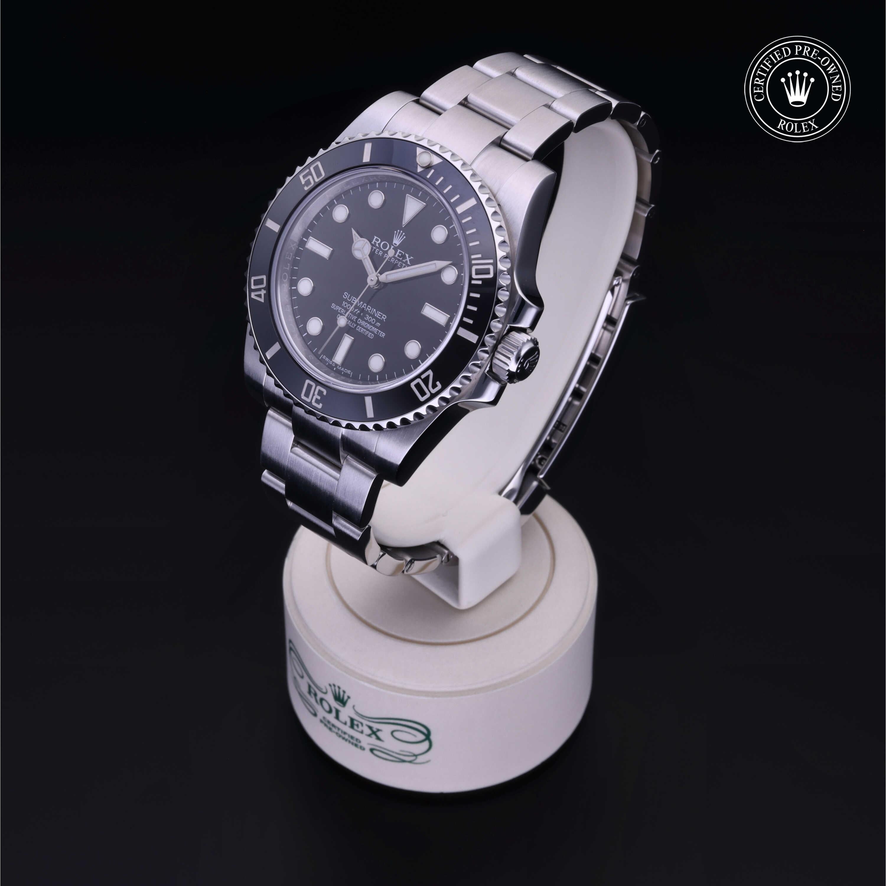 Rolex Certified Pre-owned Submariner M114060-0002 front on black background