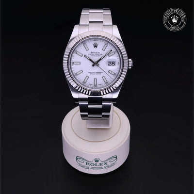 Rolex Certified Pre-owned Datejust M116334-0006 front on black background