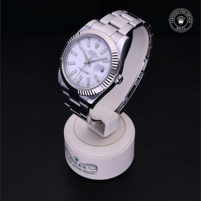Rolex Certified Pre-owned Datejust M116334-0006 front on black background