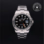 Rolex Certified Pre-owned Explorer M216570-0002 front on black background