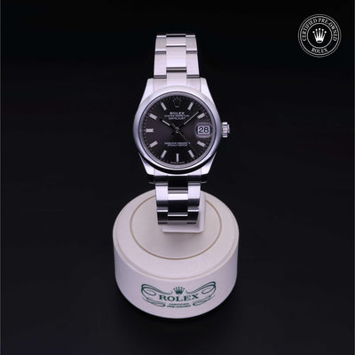 Rolex Certified Pre-owned Lady Datejust M278240-0009 front on black background