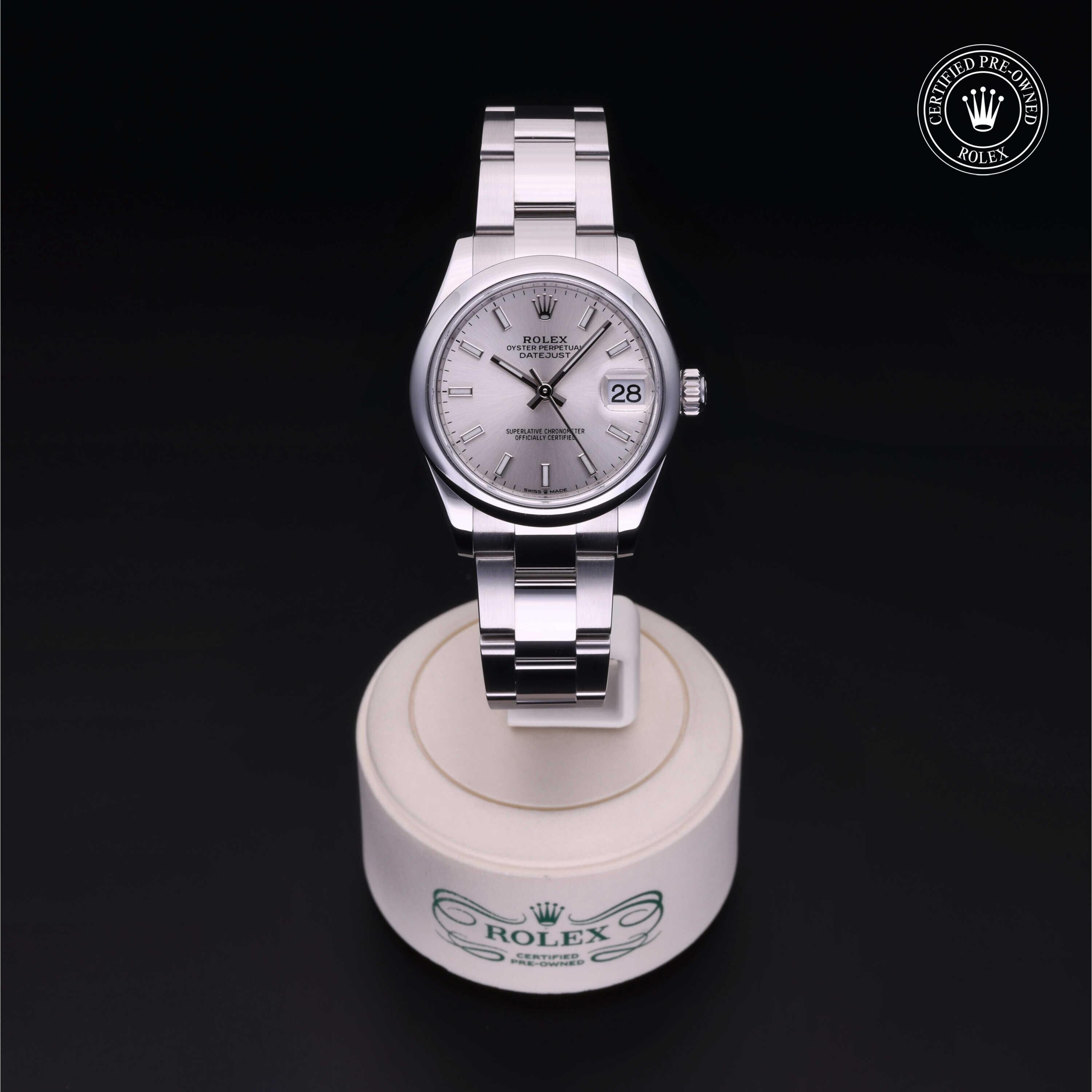 Rolex Certified Pre-owned Lady Datejust M278240-0005 front on black background
