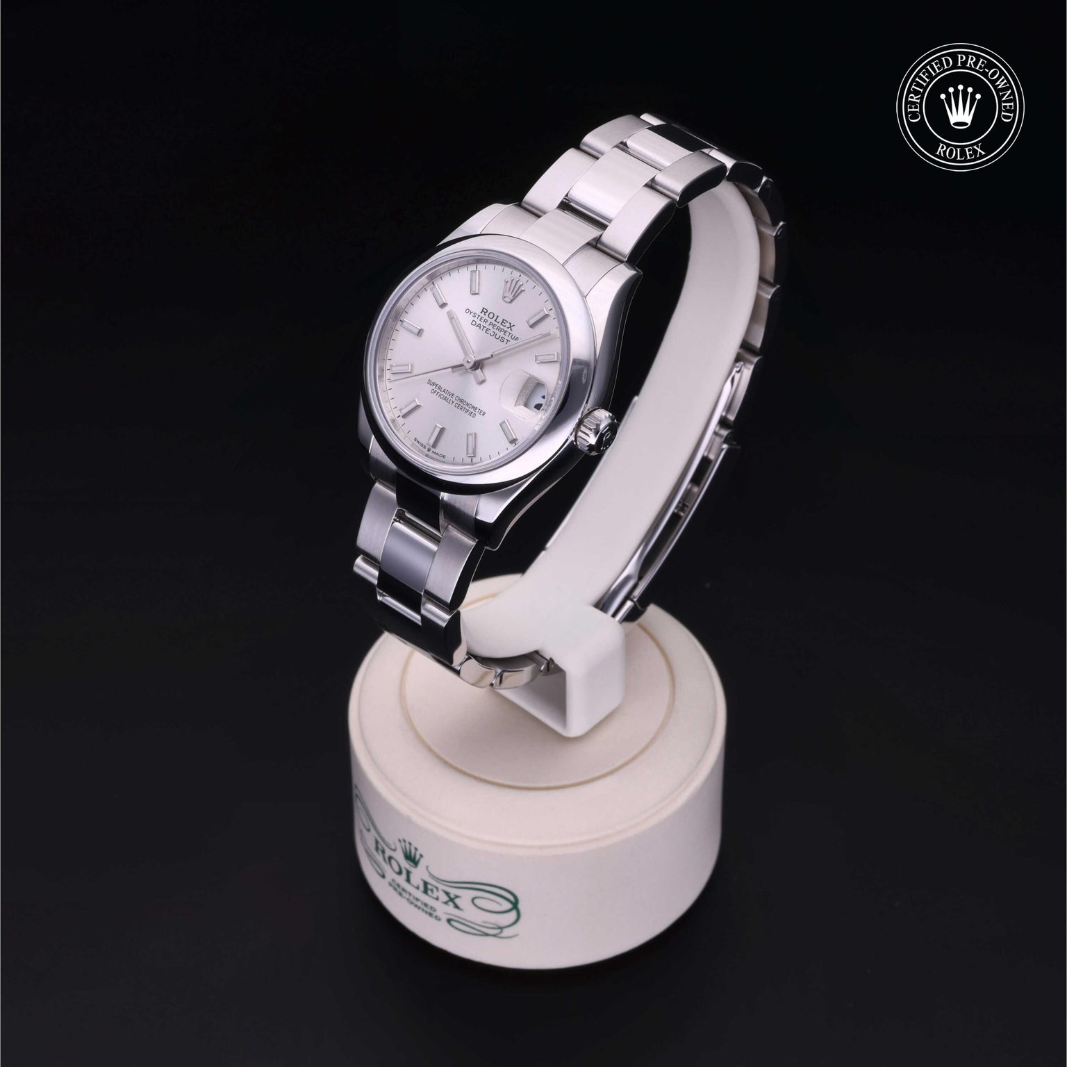 Rolex Certified Pre-owned Lady Datejust M278240-0005 front on black background