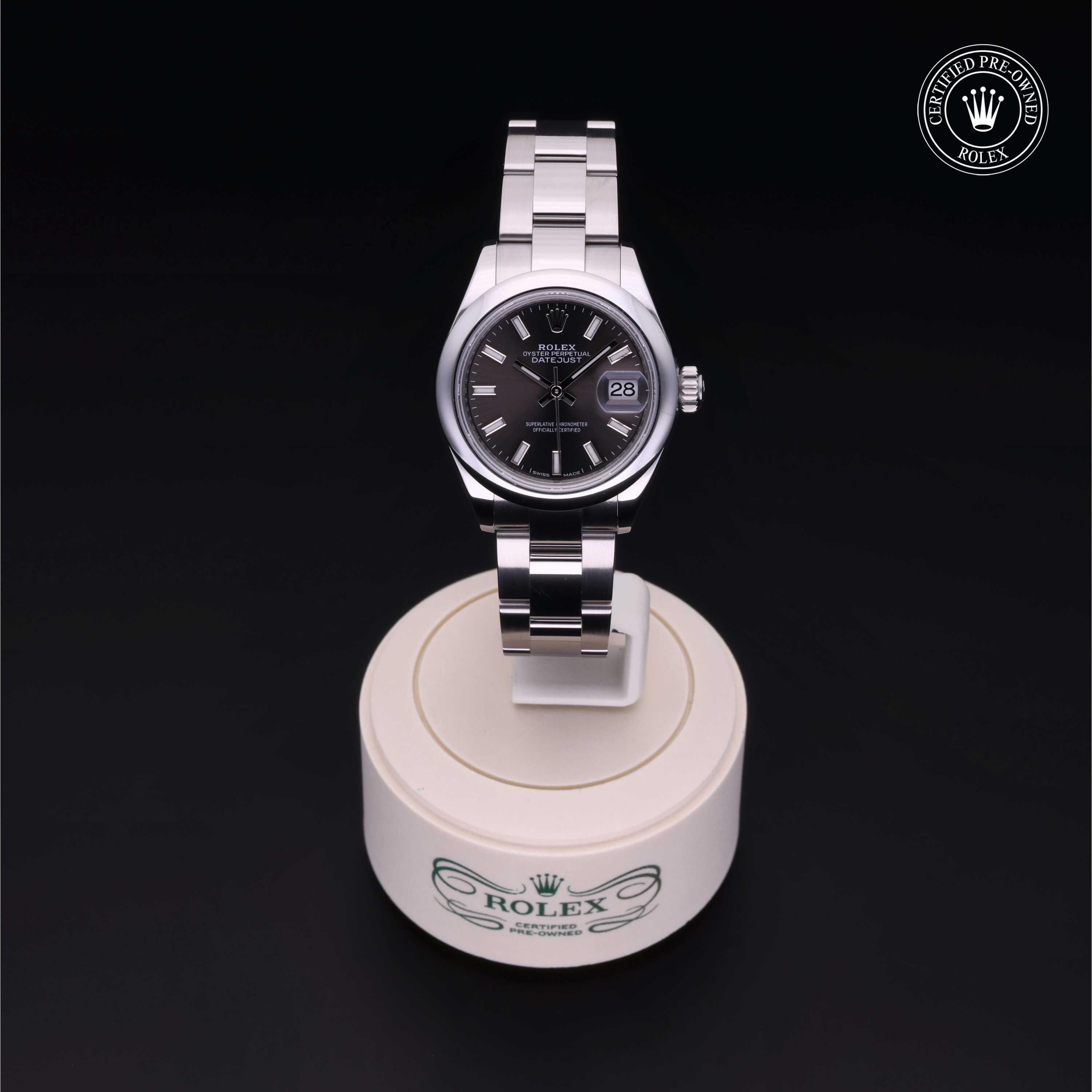 Rolex Certified Pre-owned Lady Datejust M279160-0010 front on black background