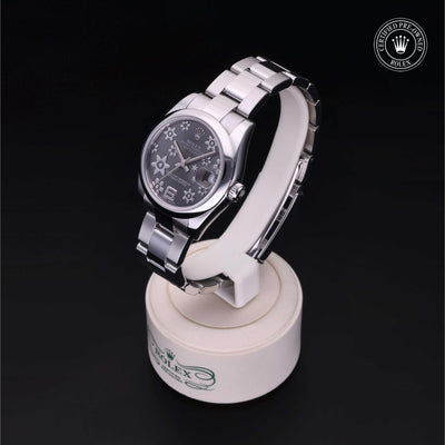 Rolex Certified Pre-owned Lady Datejust M178240-0040 front on black background