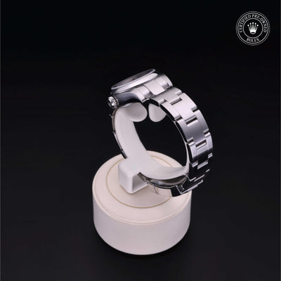 Rolex Certified Pre-owned Oyster Perpetual M176200-0001 front on black background