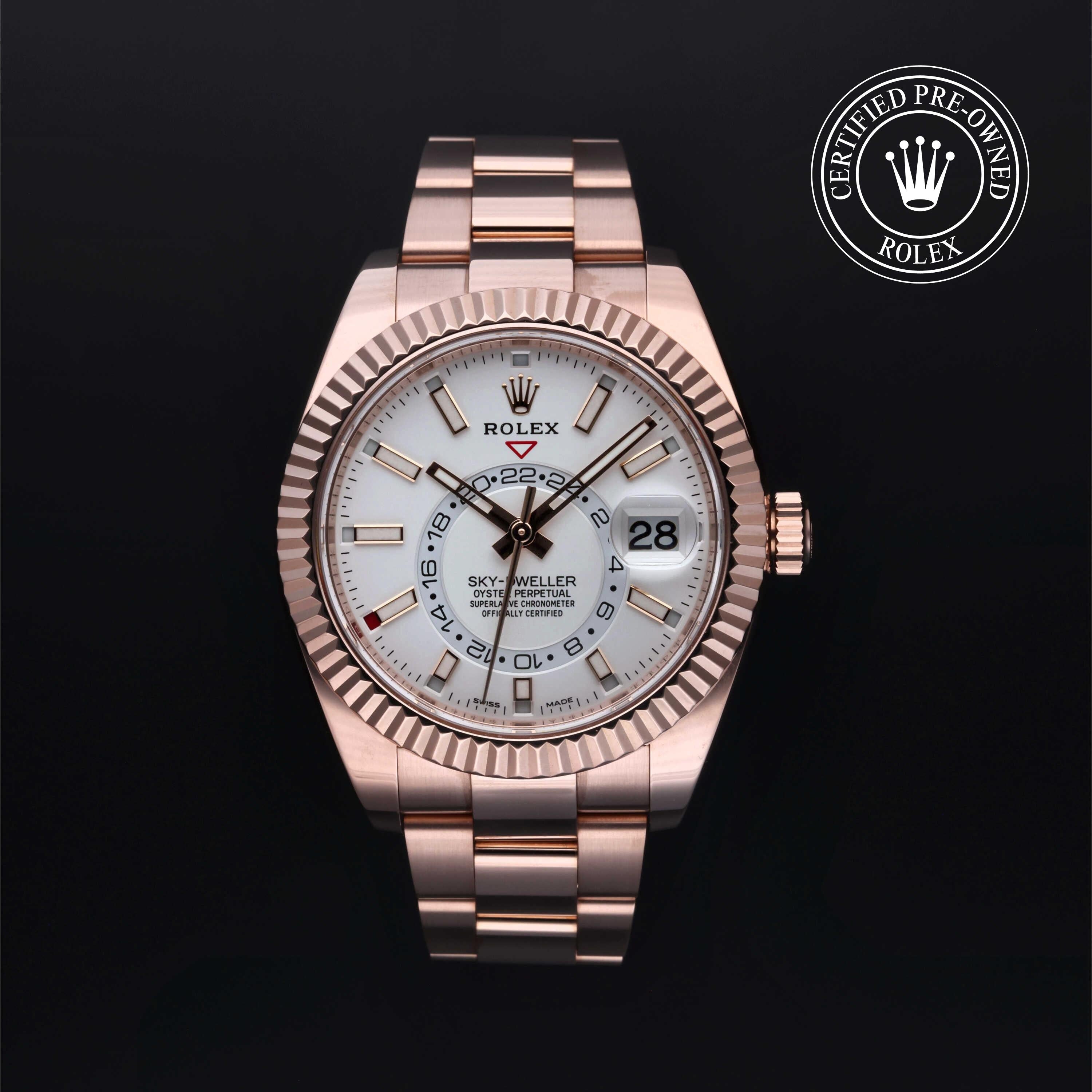 Rolex Certified Pre-owned Sky-Dweller M326935-0005 front on black background