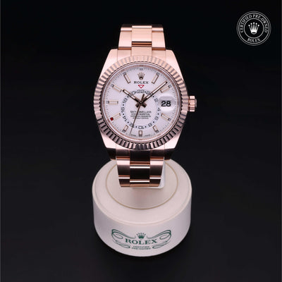 Rolex Certified Pre-owned Sky-Dweller M326935-0005 front on black background