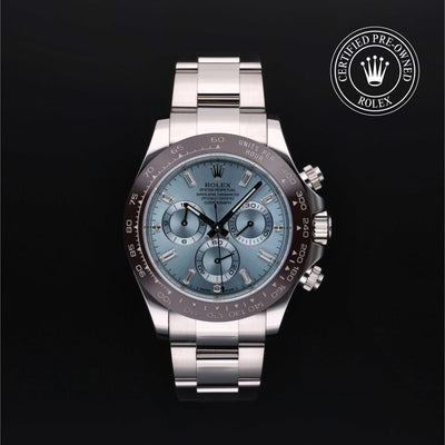 Rolex Certified Pre-owned Daytona M116506-0002 front on black background
