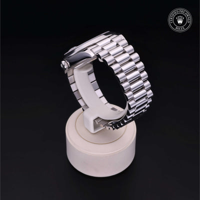 Rolex Certified Pre-owned Day-date M228206-0004 front on black background