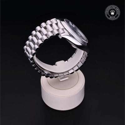 Rolex Certified Pre-owned Day-date M228206-0004 front on black background