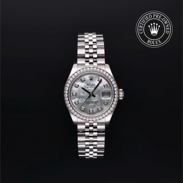 Rolex Certified Pre-owned Lady Datejust M279384RBR-0011 front on black background