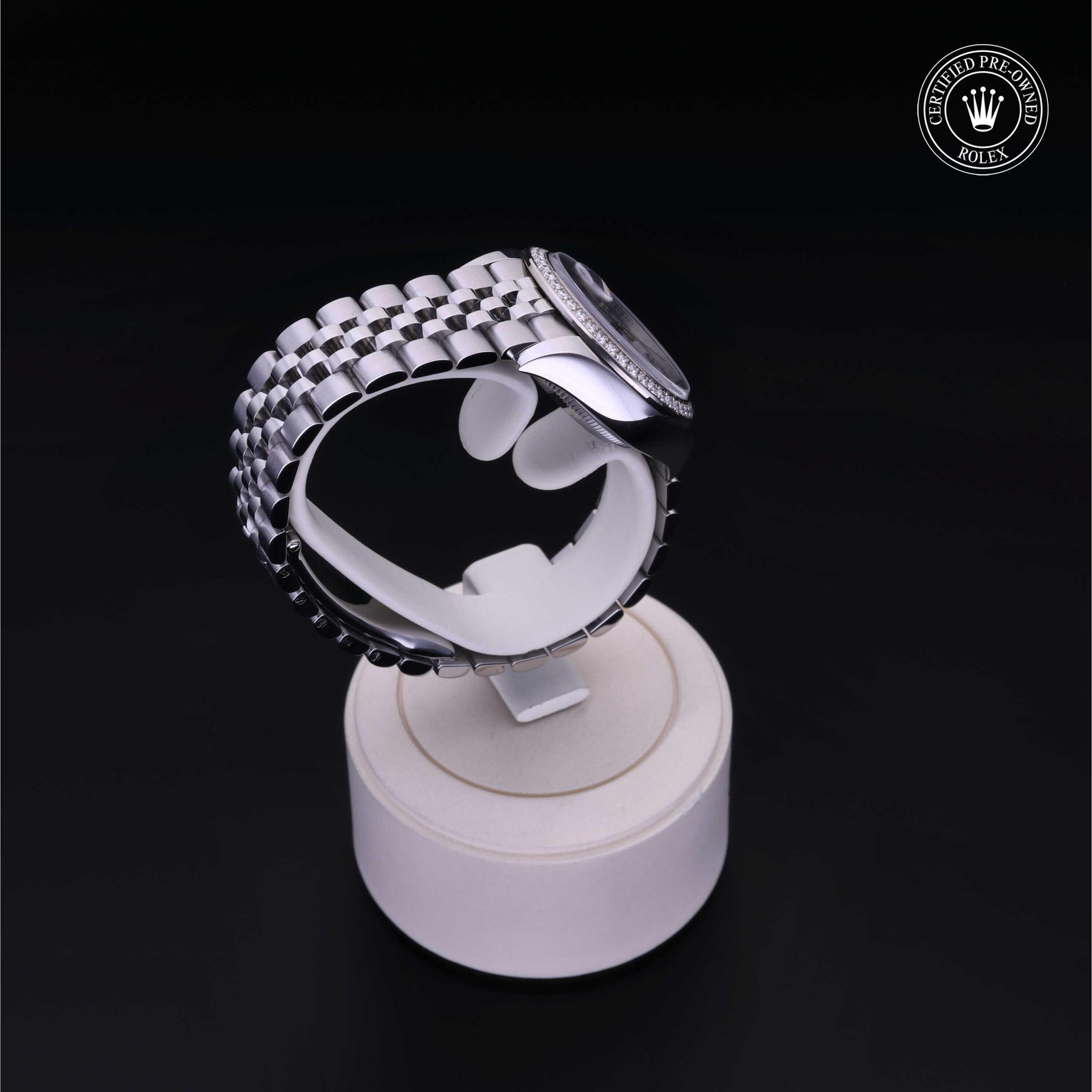 Rolex Certified Pre-owned Lady Datejust M279384RBR-0011 front on black background