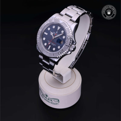 Rolex Certified Pre-owned Yacht-Master M116622-0001 front on black background